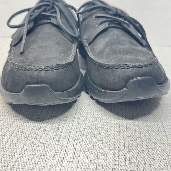 THURSDAY BOOT CO. Nubuck Matte Black Leather Handsewn Runner Boat Shoes 12 - Picture 4 of 7